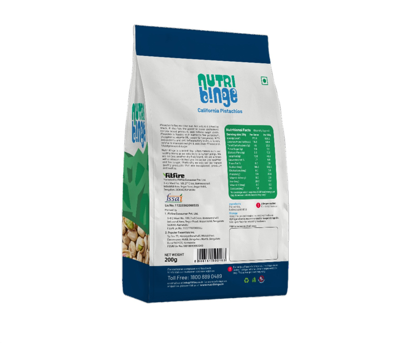 Nutri Binge California Pistachios 200g (Pack of 3)