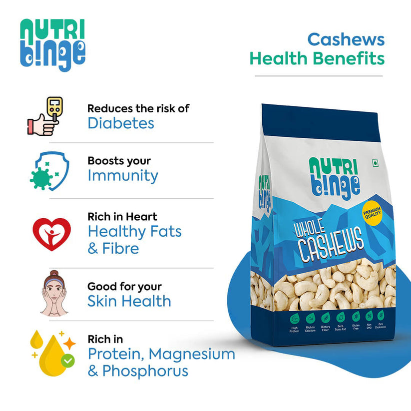 Nutri Binge Whole Cashews 200g (Pack of 3)