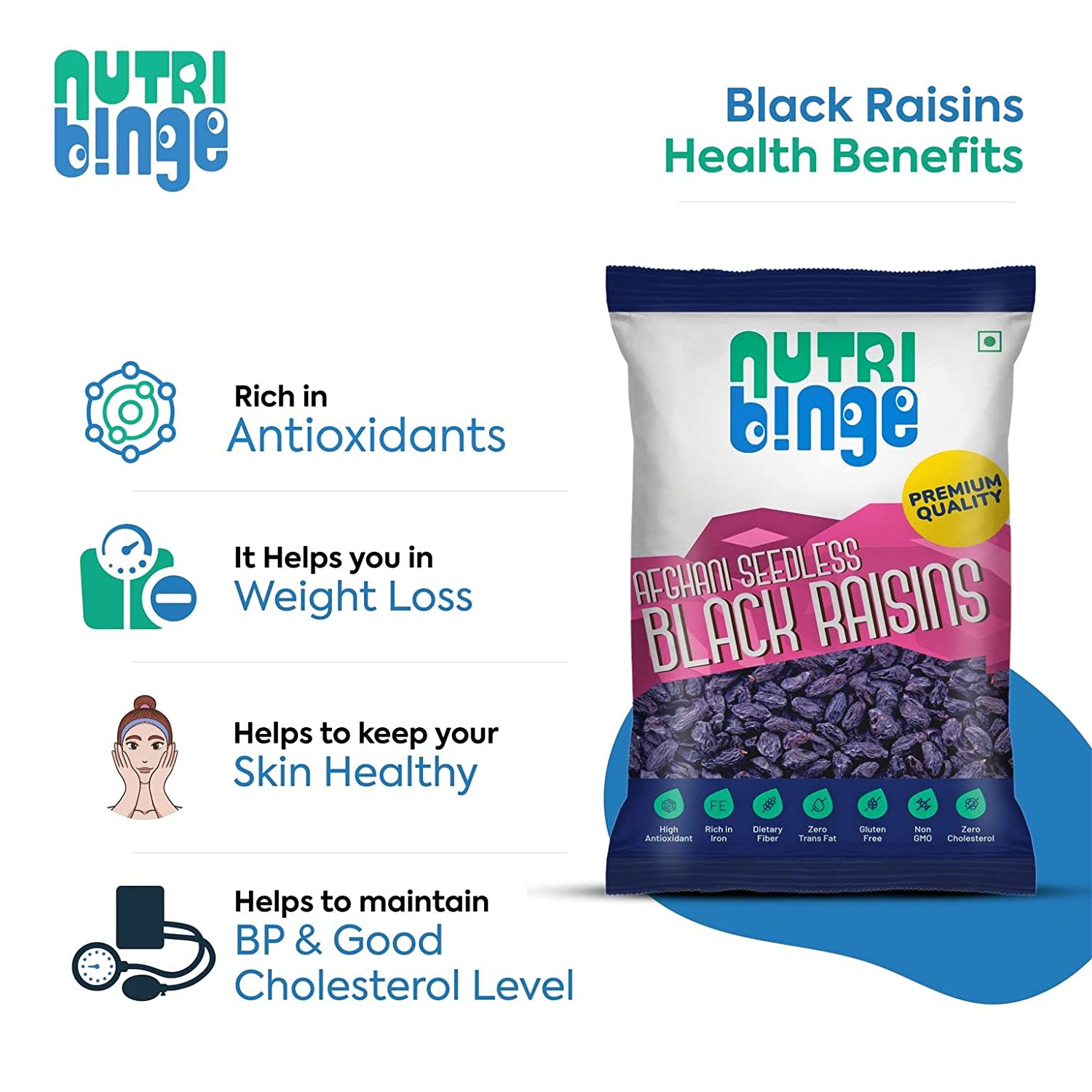 Nutri Binge Black Raisins 